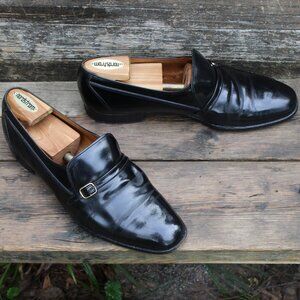 Church's Black Leather Buckle Loafer, Size 9 D US, Made in England, GUC